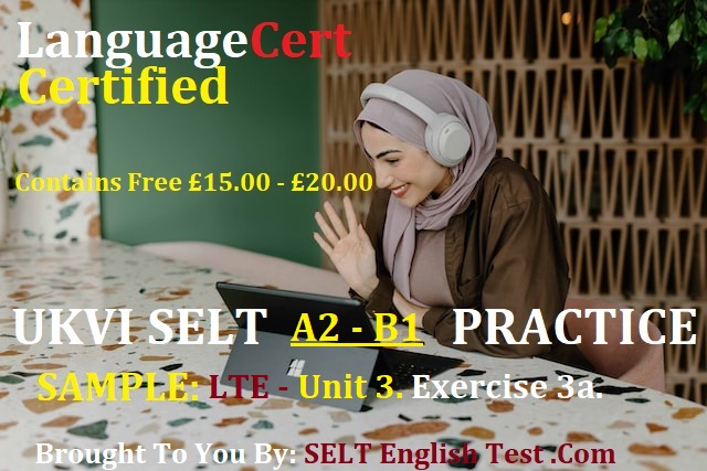 SELT Test Sample A2 - B1 Exercise 3a Video